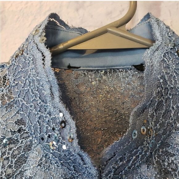 ALEX EVENINGS Formal Sequin & Lace Cami Jacket 2pc Set Small - Picture 4 of 8